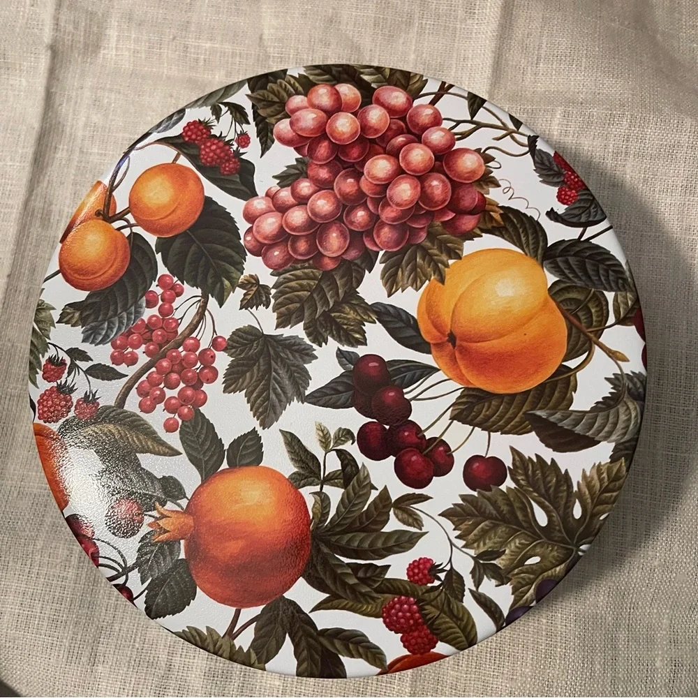 Russian Artist Helen Vladykina Fruit Pattern Decorative Tin